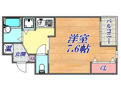 プレサンス神戸メリケンパーク前(1K/4階)の間取り写真