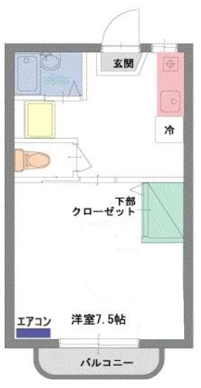 べレール清心(1K/2階)の間取り写真