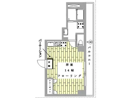 新宿CUBIXビル(ワンルーム/4階)の間取り写真