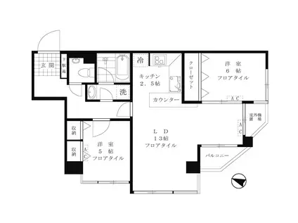ブロードヒルズ赤堤(2LDK/4階)の間取り写真