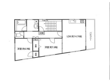 メゾン東浦和(2LDK/2階)の間取り写真