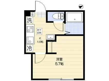 エクセラン本蓮沼I(1K/2階)の間取り写真