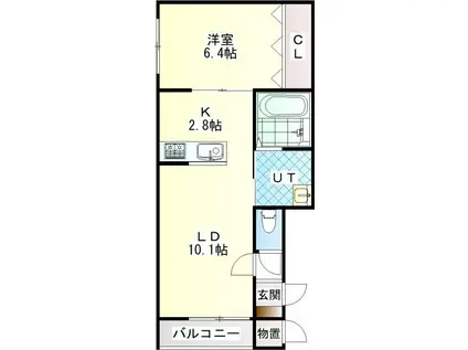 ＪＲ根室本線 西帯広駅 徒歩13分 3階建 築1年(1LDK/1階)の間取り写真