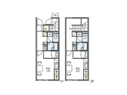 レオパレスアイリス日影(1K/1階)の間取り写真
