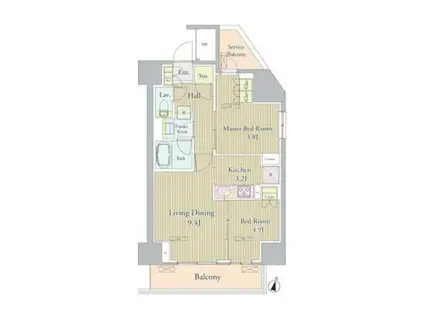 ヴェルデュール高田馬場(2LDK/4階)の間取り写真