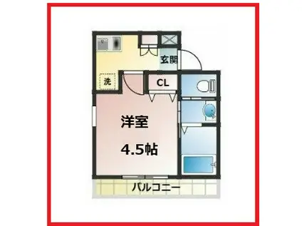 メルディア古千谷本町2丁目ナンバー2(1K/2階)の間取り写真