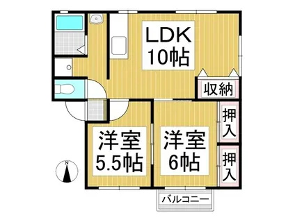 コーポあずま(2LDK/1階)の間取り写真