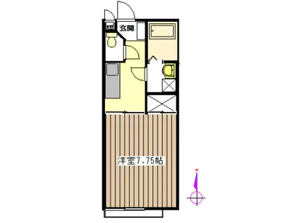 ハウス月うさぎ(1K/1階)の間取り写真