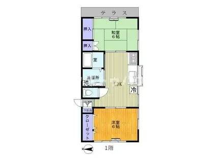 第三小林ハイツ(2LDK/1階)の間取り写真