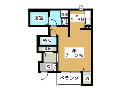 メゾンテール(ワンルーム/1階)の間取り写真