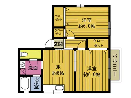 セジュール木野村(2DK/2階)の間取り写真