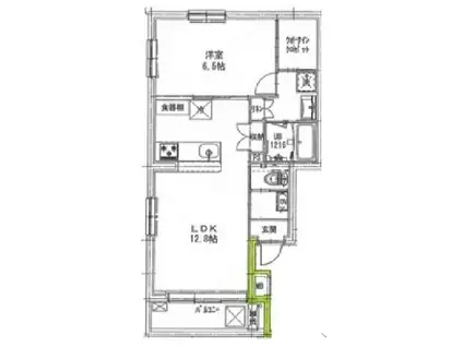 エフ・パークレジデンス横浜反町3247(1LDK/5階)の間取り写真