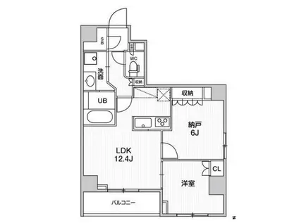 ジェノヴィア新高島平スカイガーデン(1SLDK/6階)の間取り写真