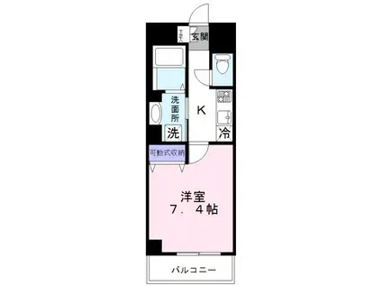 RISING PLACE 八王子みなみ野(1K/4階)の間取り写真