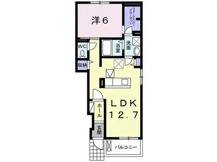 メル コリーヌ I(1LDK/1階)の間取り写真