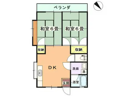 メゾン城の平(2DK/2階)の間取り写真