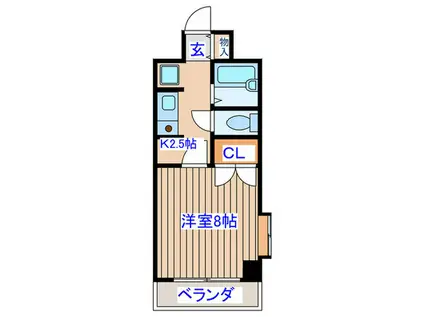 フロレセル宮城野(1K/5階)の間取り写真