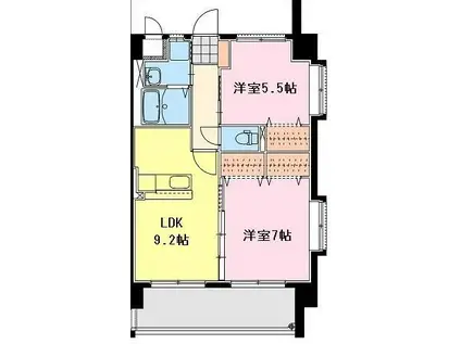 CONFORTO GRANDE(2LDK/5階)の間取り写真