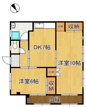 モンシャトレI(2DK/1階)の間取り写真