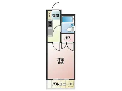 ドエルタナカ(1K/5階)の間取り写真