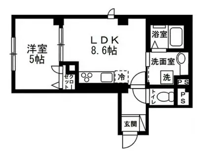 アベニュー板橋(1LDK/1階)の間取り写真
