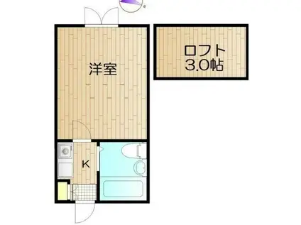 ロマーヌ上尾第一(ワンルーム/1階)の間取り写真