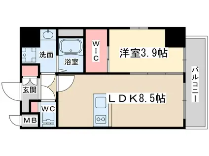 エスリードレジデンス梅田マークス(1LDK/8階)の間取り写真