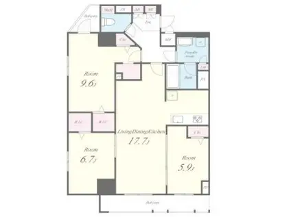 JPT RESIDENCE(3LDK/13階)の間取り写真