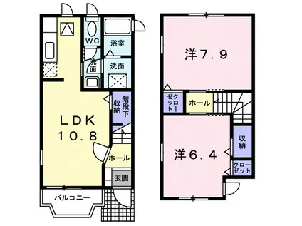 ジョイ・キープ・クニヤンII(2LDK/1階)の間取り写真
