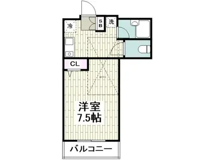 ジョージアン(1K/2階)の間取り写真