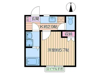 ファインベル北綾瀬IV(1K/1階)の間取り写真