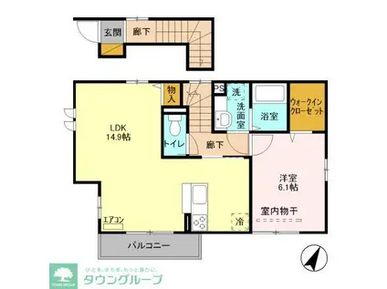 ラウレア(1LDK/2階)の間取り写真