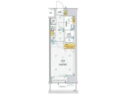 プレール・ドゥーク有明(1K/8階)の間取り写真