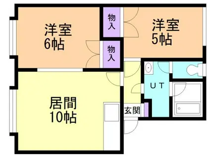 ヤマトハイツ(2DK/2階)の間取り写真
