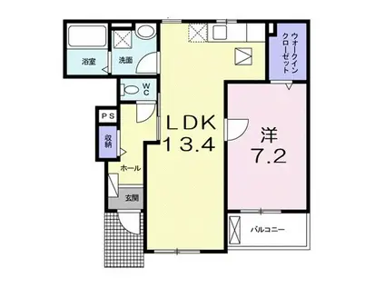 DEARCOURT(1LDK/1階)の間取り写真