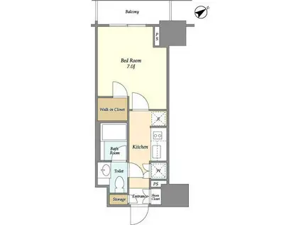 ラティエラ板橋(1K/2階)の間取り写真