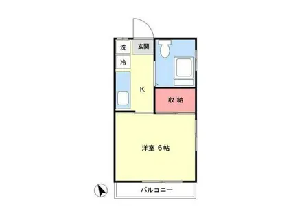 シャンブルドット大井町(1K/3階)の間取り写真