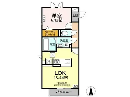 サンリット宮竹(1LDK/1階)の間取り写真