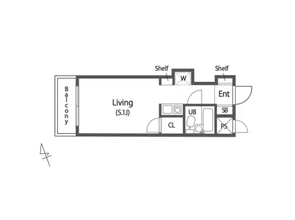 コローレ経堂(ワンルーム/3階)の間取り写真