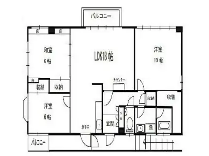 NSビル(3LDK/3階)の間取り写真