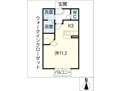 リバーサイド渡津B(ワンルーム/2階)の間取り写真