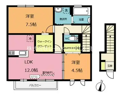 エレガンス(2LDK/2階)の間取り写真