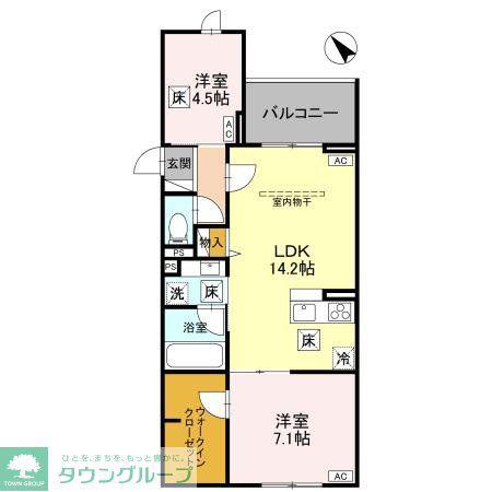 NOBLE VILLA浦和美園(2LDK/1階)の間取り写真