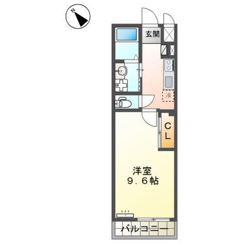 阿見町岡崎アパート(1K/2階)の間取り写真