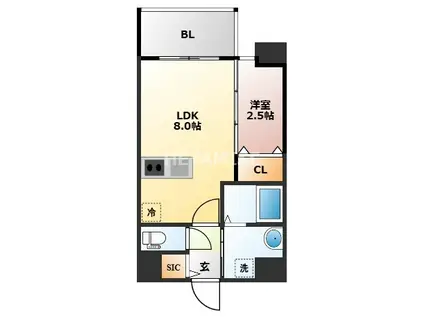 MODERN PALAZZO 長崎 CENTRAL(1LDK/5階)の間取り写真