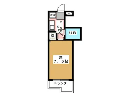 メゾン調布(1K/3階)の間取り写真