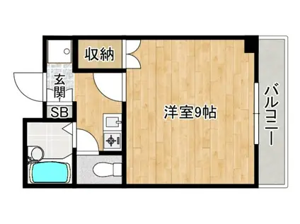 アルカサール千里山(1K/3階)の間取り写真