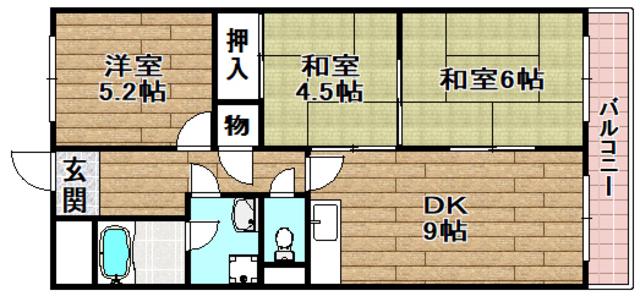 サカイコーポ(3DK/1階)の間取り写真