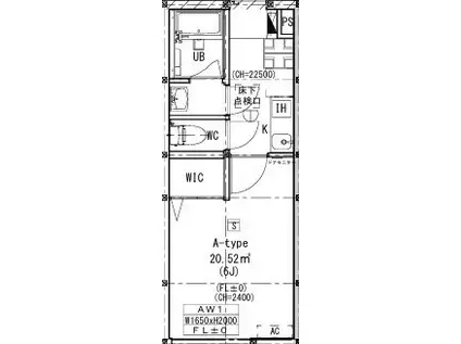 セレスト久喜(1K/2階)の間取り写真