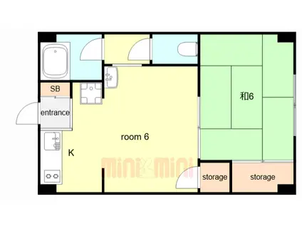 カーサ六甲(2DK/4階)の間取り写真